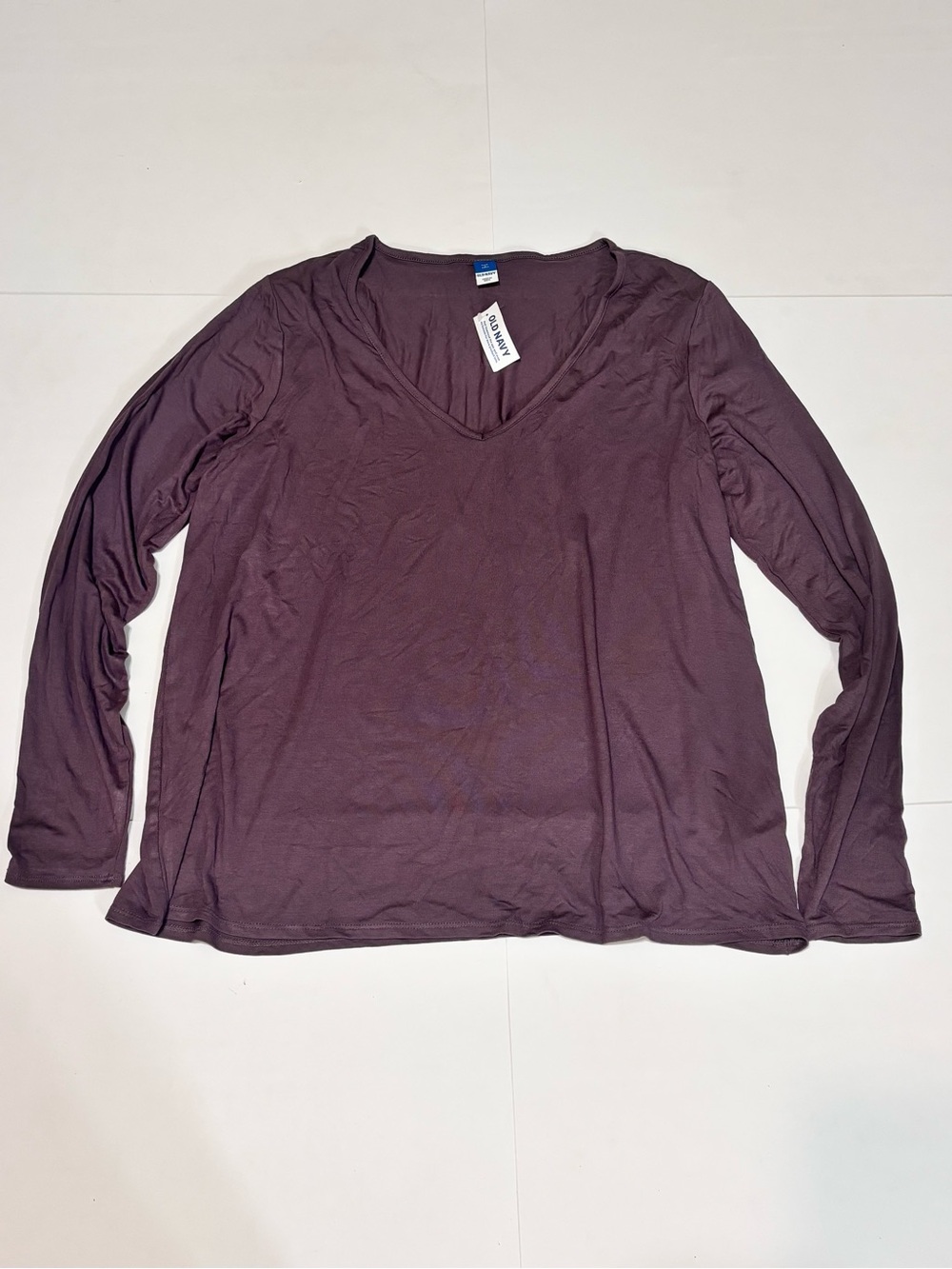 Old Navy Plum Long Sleeve V-Neck Tee Size Large Tall